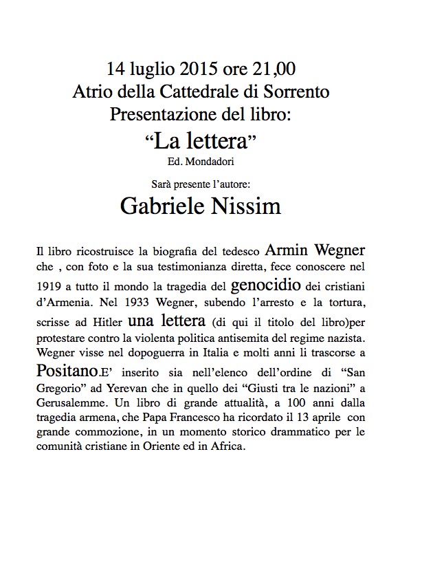 Presentazione del libro: “La lettera”